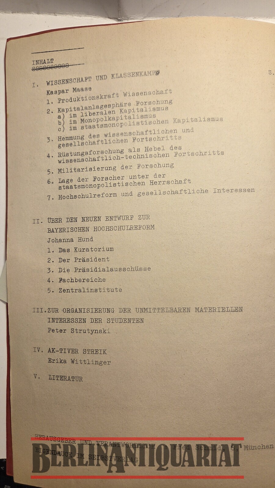 5. extra , Rote Korrespondenz, Spartakus, siehe Fotos, gut erhalten, 24 Seiten.