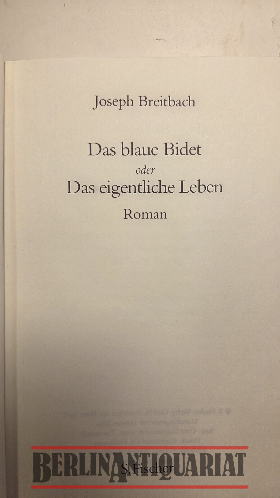 Das blaue Bidet oder das eigentliche Leben.
