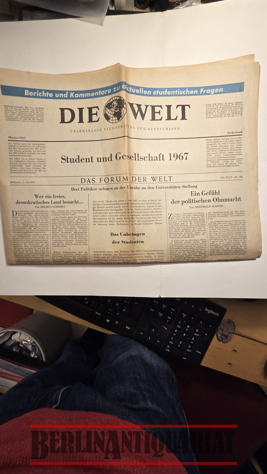 Ausgabe vom 5. Juli 1967, Originalausgabe, 4 Blatt, alles, Gebrauchsspuren, siehe Foto.